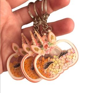 Pumpkin Unicorn Shaker Keychains
